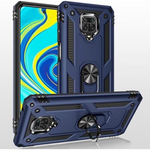 Luxury Armor Shockproof Case For Xiaomi Redmi Note 9 Pro 9S case Silicone Bumper Hybrid Cover For Redmi note9 Pro Max Metal Ring