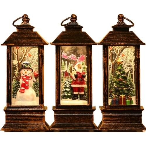 High Quality LED Christmas tree Decoration Light 3D Santa Claus Lamp Eco-friendly Cartoon Design Plastic Glowing Ornament Gifts