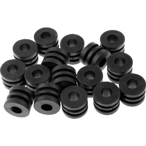 16 Pieces/Pack Replacement Rubber Rod Bumpers for 1.2m or 1.4m Foosball Table Black