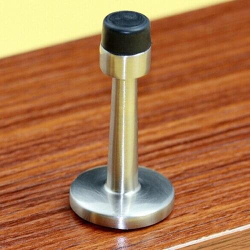 Modern simple stain nickel zinc alloy door stops nonmagnetic black rubber door stopper cheaper free shipping with screws fitting
