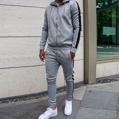 Tracksuit men Spring Autumn Casual sports suits male outdoor Run Hooded Sportswear men sets