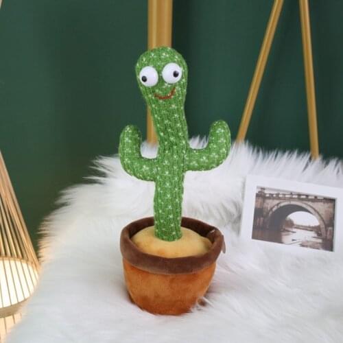 Cactus Toy Funny 32cm Electric Dancing Plant Cactus Plush Stuffed Toy with Music for Kids Children Gifts Home Office Decoration