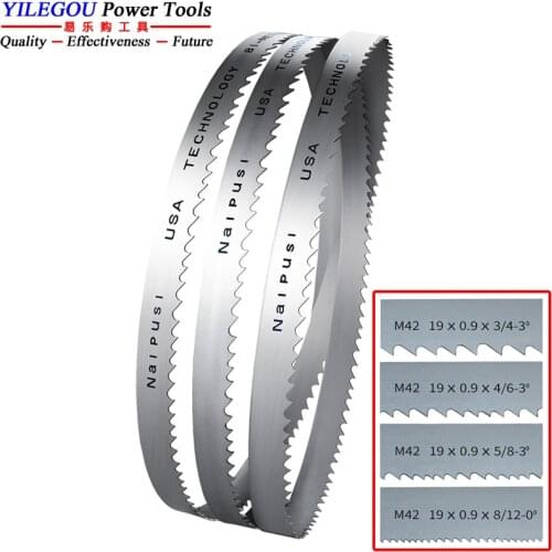 10" 12" 14" * 3/4" M42 Bi-Metal Band Saw Blade. 1735, 2240, 2360, 2560mm x19 x 0.9mm Band Saw Blade Cutting Hardwood, Soft Metal