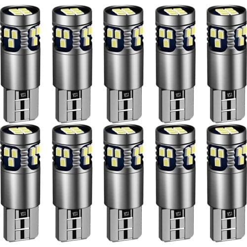 10X T10 LED Canbus No Error W5W LED Bulb Auto Lamp 2016 18SMD Car Interior Light W5YW 194 168 501 LED Car Lights 6000K White 12V