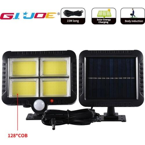 128 cob solar lights led solar light outdoors PIR Motion Sensor Wall Light waterproof solar lights for garden decoration