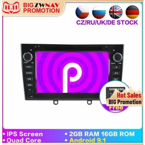 2 din car dvd player Android 9.1 Autoradio multimedia player for PEUGEOT 308 2007-2013 408 2011-2014 with gps navi radio stereo