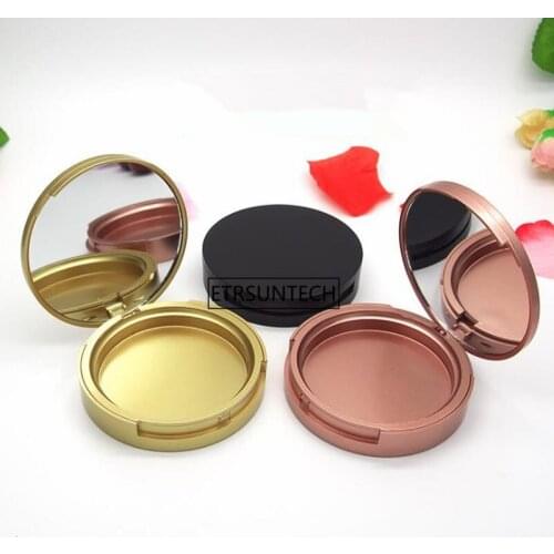 50pcs Portable Plastic Powder Box Empty Loose Powder Pot With Mirror Cosmetic Loose Jar Travel Makeup Container F3841