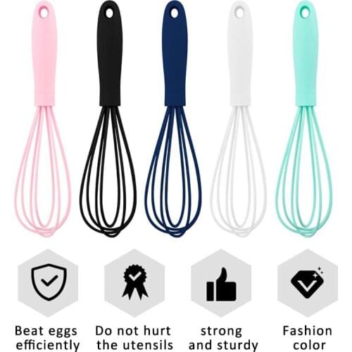 Non-Stick Pure Colors Egg Beaters Kitchen Gadgets Wall Hanging Food Grade Silicone/PP/TPR Antiskid Handle Multi Purpose