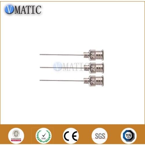 Free Shipping 12Pcs 1 Inch Tip Length 24G Blunt Stainless Steel Dispensing Needle Tip