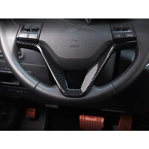 Carbon Fiber Style Steering Wheel Cover Trim Interior Mouldings Strip Decoration fit for Hyundai Tucson 2016 2017 2018 2019 2020