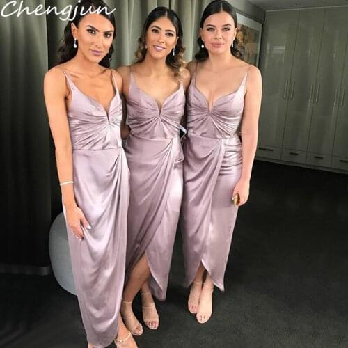 Chengjun Sexy Casual Ankle Length Latest Summer Elegant Lilac Bridesmaid Dresses