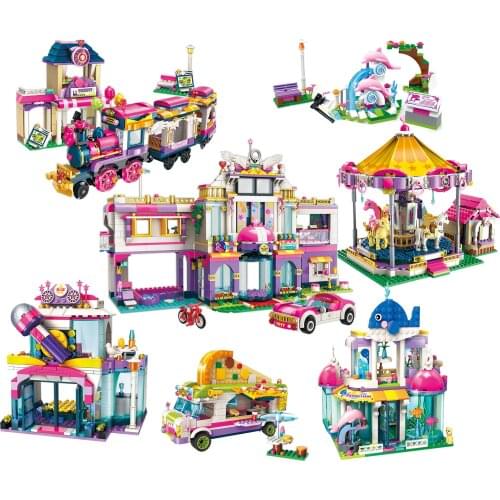 Friends Building Block Girls Enlighten Cherry Ice Carnival City Town Star Training Center Educational Bricks Toy Girl Gift