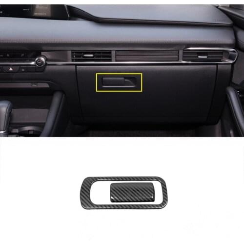 For Mazda CX-30 2020 2021 Accessories Stainless Steel Car Copilot Glove Box Handle Bowl Cover Trim Sticker Car Styling 2pcs