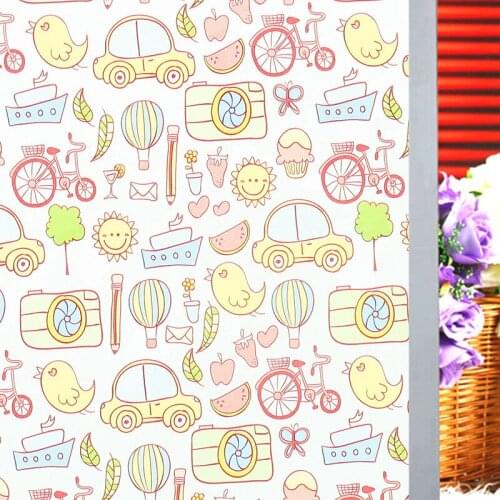 Cartoon car childrens window electrostatic film without glue Environmental glass sticker window sticker frosted glass film
