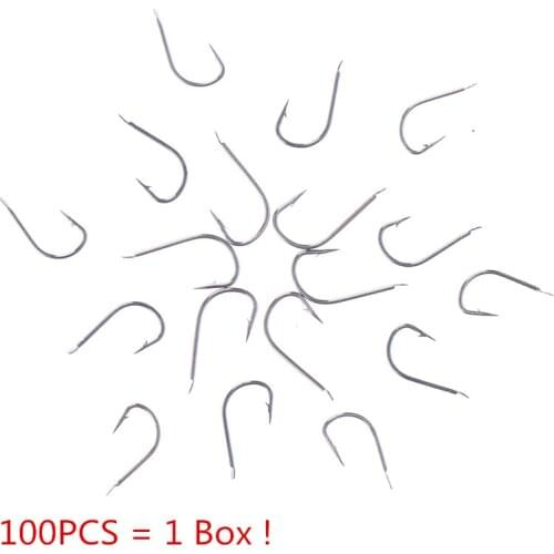 HOT SALE 100PCS 1 Box High Carbon Steel Circle Owner Fishing Hooks Freshwater Fishhook Hole Strong Carp Fish Tackle