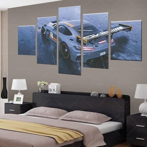 Canvas Hd Prints Paintings Wall Artwork 5 Pieces Crew Mercedes Poster Modular Pictures For Living Room Modern Home Decoration