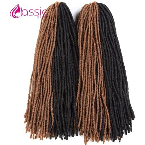 CLASSIC PLUS Hair Synthetic Faux Locs Crochet Braids Hair Dreadlocks Ombre Blonde 28 Inch Braiding Hair Extensions Wig For Women