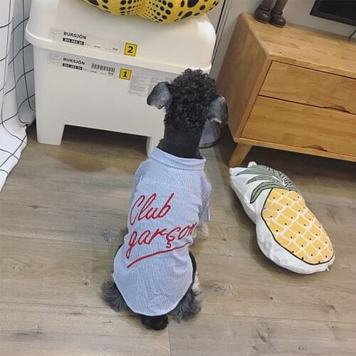 Cool Cotton French Bulldog Breathable Striped Shirt Pet Dog Summer Clothes for Dogs Pet Clothing Chihuahua Apparel Pug Costume