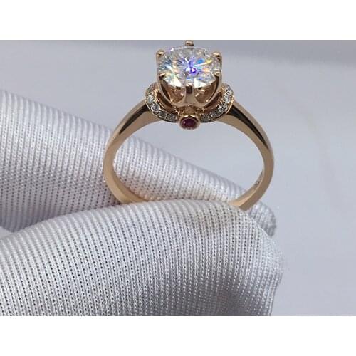 14k Rose Gold Ring Excellent Cut stone Special Prong Setting Moissanite Ring Engagement Anniversary ring