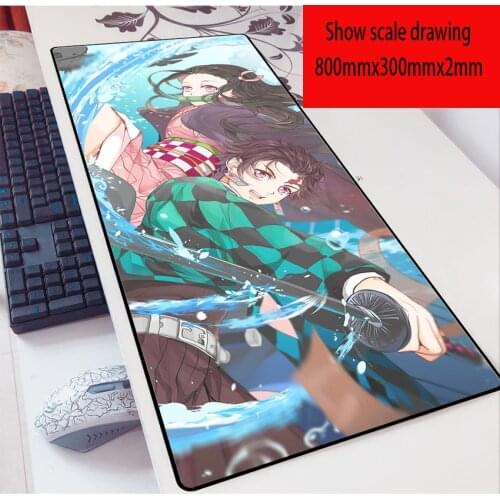 Anime Demon Slayer Mouse Pad HD Print Computer Gamer Locking Edge Mousepad XXL Keyboard PC Mice Mats Pad for Csgo