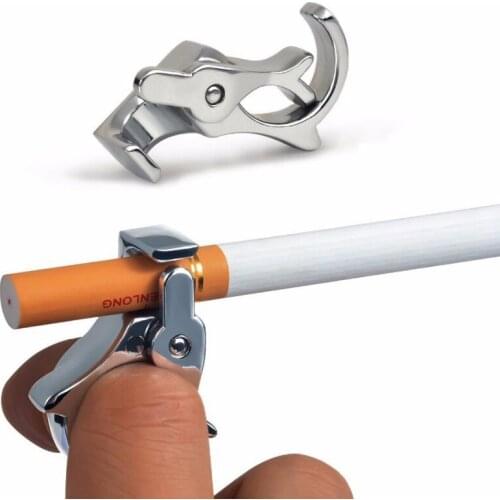 Creative Portable Zinc Alloy Cigarette Holder Cigarette Tobacco Finger Ring Hand Rack Smoking Clip Smoking Accessories Dropship