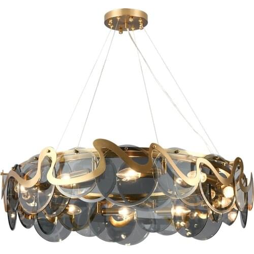 Postmodern Living Room Art Chandelier Light Luxury Simple Glass Dining Room Bedroom Study Room E14 Chandelier Lamps, AC:110-220V
