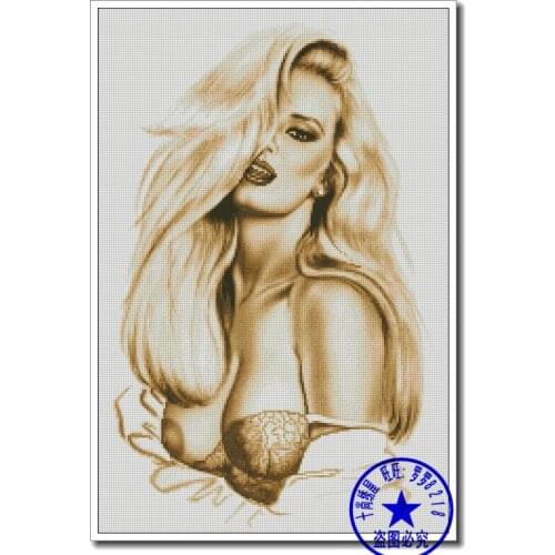 Top Quality Beautiful Lovely Counted Cross Stitch Kit Seduce Sexy Naked Lady Woman Girl