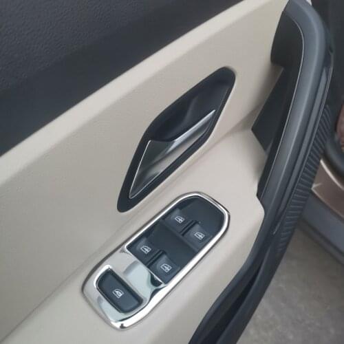 For Dacia Renault Duster 2018-2021 Window Glass Switch Cover Overlay Trim Panel Chrome Car Styling Accessories 4PCS