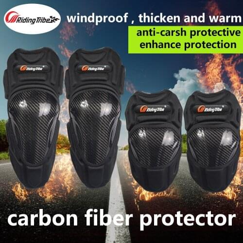 Riding Tribe Motorcycle Knee Guards Elbow Pads Carbon Fiber Motocross Racing Protective Gears Moto hands Leg Protector HX-P18