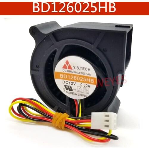 For Y.S TECH BD126025HB DC 12V 0.30A 60x60x25mm Server Cooler Fan