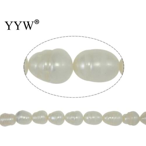 Wholesale Rice Freshwater Pearl Beads Natural White Grade A 11-12mm 0.8mm 14 Inch For Jewelry Making DIY Necklace Bracelet