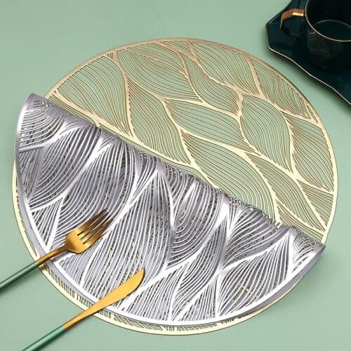 Potholder 1 piece round PVC golden placemat Fashion wedding holiday open-air party bowl mat coaster