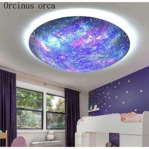 Creative cartoon planet LED ceiling lamp Boy Girl Bedroom children room lamp modern personality star ceiling lamp free shipping