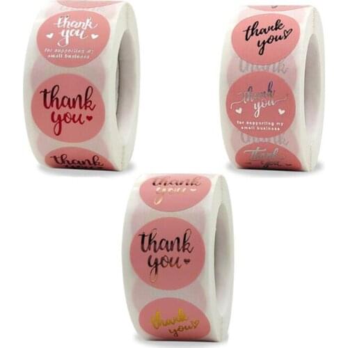 Variety of Color Bronzing Thank You Stickers Labels Paper Decoration Scrapbook Sealing Stationery Supply Sticky Sticker 100PCS