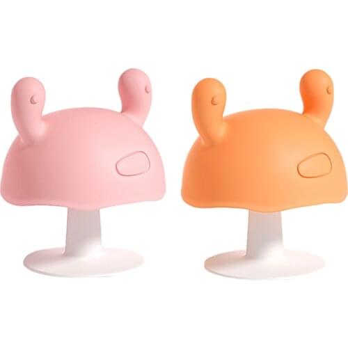 Baby Silicone Teethers Newborn Cartoon Small Mushroom Teething Toy Multifunction Chewable Teethers Infant Nursing Appease Nipple