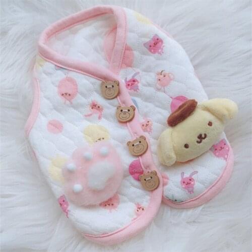 Cute Cartoon Dog Vest Winter Dog Clothes Cat Clothing Pet Coat Jacket Outfit Puppy Costume Apparel Yorkshire Pomeranian Clothes