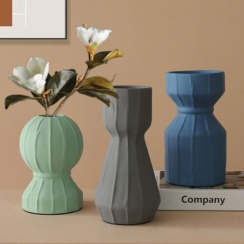 Nordic Morandi Flower Vase Ceramic Ornament Artware Home Decoration Accessories Living Room Decor Furnishings Flower Arrangement