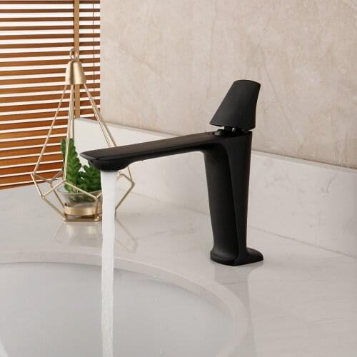 Bathroom Sink Faucet Single Handle & Hole Basin Black Deck Mounted Mixer Tap