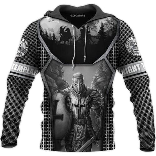 Knights Templar pattern Tracksuit men women 2021 new Hoodies casual Sweatshirts loose Pullovers 3D Print hoodie winter jackets