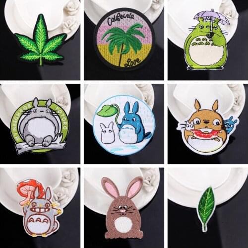 Anime Patches Embroidered Patches For Clothing Iron On Patch Cartoon Patch Diy Leaf Accessory Stripes Sew Applique On Clo