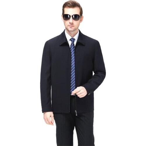 High quality middle-aged Jacket Mens plus size Windbreaker 2020 Spring New Clothing casual turn-down collar zip coats