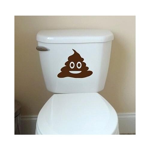 Funny Poop Silhouette toilet decals Adhesive Bathroom Kids Decor Toilet Removable Stickers Washroom Humor Tub decorations S-74