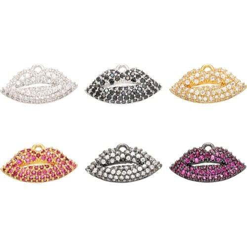ZHUKOU 10x17mm high quality crystal lip pendant for handmade DIY necklace earrings bracelet jewelry accessories model: VD461