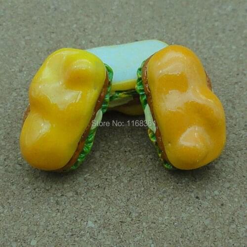1pcs/lot resin hamburger stead 22mm Cabochons Jewelry Fit Mobile Phone Hairpin Headwear DIY Accessories B202-4