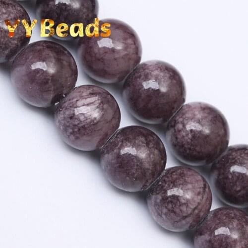 100% Natural Dark Purple Jades Beads Purple Chalcedony 4mm-12mm Loose Charm Beads 15" For Jewelry Making DIY Bracelets Earrings