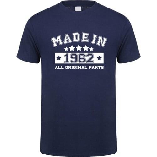 1962 Birthday Gift T Shirt Men Cotton Short Sleeve Made In 1962 Tshirt Cool Man T-shirts JL-113