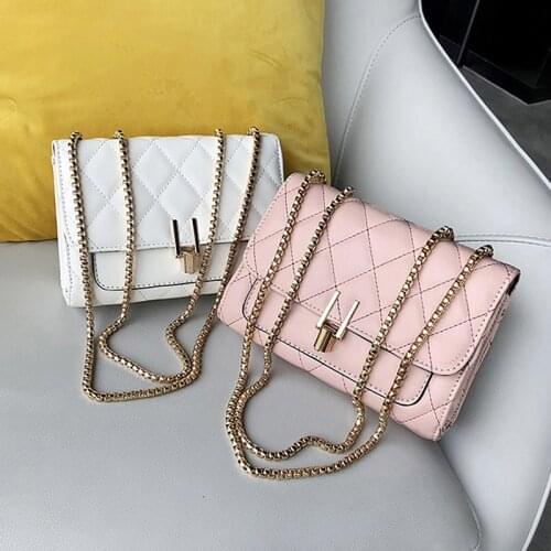 2021 Rivet Chain PU Leather Crossbody Bags Women Fashion Shoulder Bag Small Handbags