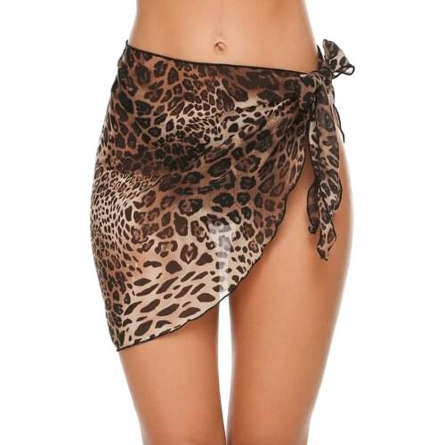 2021 Trend Women’s Summer Bikini Cover-Up Fashion Printing/Solid Color Perspective Beach Short Skirt