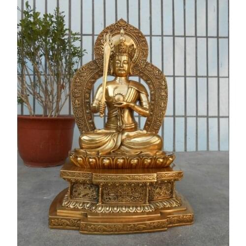 55CM LARGE Huge home Temple efficacious Protection holy Buddhism Tantra Akashagarbha XUKONG ZANG Bodhisattva Buddha brass statue