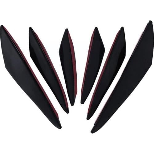 6pcs/set Universal Front Bumper Lip Decoration Diffuser Spoiler Valence Splitter Car Canard Tuning Body Sticker Fins Canard D2J5